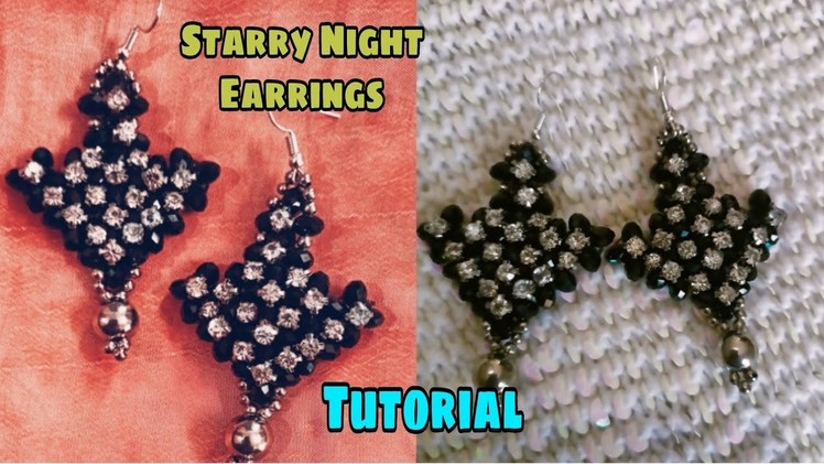 Starry Night Beaded Earrings.Tutorial. how to make Earrings with Montee. somycrafty