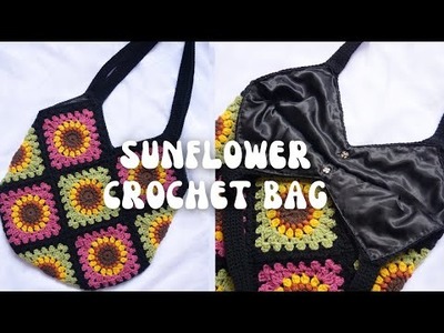 Sunflower crochet bag | tutorial