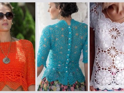 Super Stylish Crochet tops with astonishing pattern #crochetblouse #crochettops
