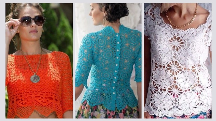 Super Stylish Crochet tops with astonishing pattern #crochetblouse #crochettops