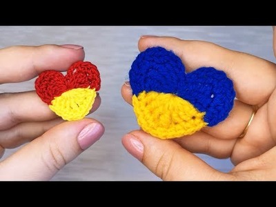 Two Colors Heart | HOW TO CROCHET | BEGINNERS TUTORIAL | Support Ukraine