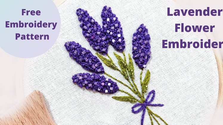 Unique Easy Lavender Stitch Tutorial Beginners.French Knot Flowers.Super Creative Hand Embroidery