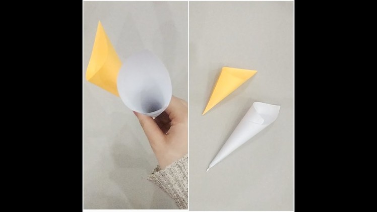 2 Easy paper cone making | homemade paper cone | Hacks | Art and Craftlicious