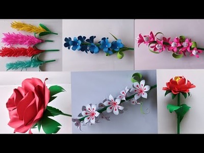 6 simple and beautiful paper flower | paper flower | paper craft|home decor
