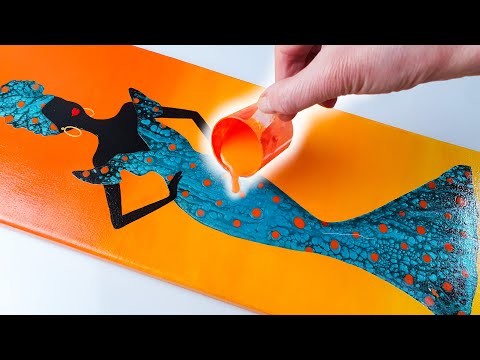 BEAUTIFUL African Lady - Stylised Pouring with Acrylic Skins! | AB Creative Tutorial
