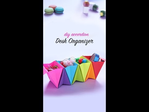 DIY Desk Organizer | Accordion Box | Desk Decor | Craft Ideas (1-minute video)