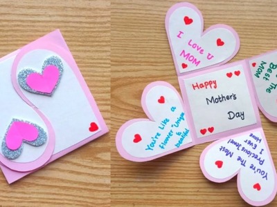 Easy and beautiful Mother's Day Greeting Card. Handmade Card for Mother's Day. Easy Card Ideas