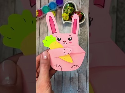 Easy Easter Paper Craft Ideas for Kids????DIY Handprint Rabbit Origami Bunny #shorts #youtubeshorts