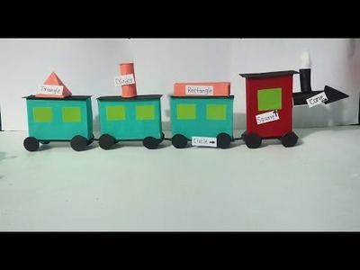 Geometrical shapes model for school project | Making train model craft ideas for school project |