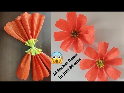 How to make Giant Crepe Paper flower backdrop,easy method, Handmade wall decor ideas @PaperSai Arts