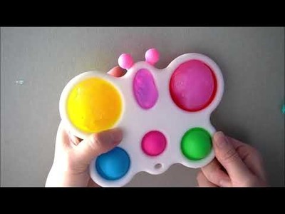 Make DIY Rainbow Slime Pop it Fidget Toys, Slime vs Pop it