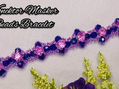 Membuat Konektor Masker Mutiara Kristal - Easy Fashion Jewelry Making|| Beaded Bracelet