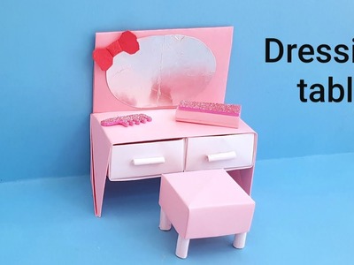 Paper Vanity Table. dressing table with drawer | Dollhouse miniature | paper furniture DIY
