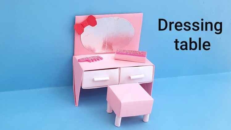 Paper Vanity Table. dressing table with drawer | Dollhouse miniature | paper furniture DIY