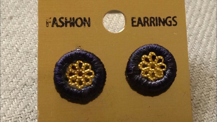 Silk thread stud earring making in tamil