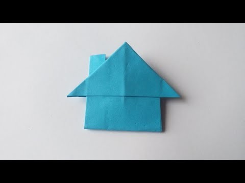 Tutorial how to make origami house with paper for beginners complete with a chimney