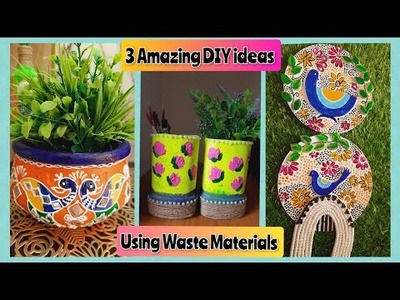 3 Amazing Decor DiY in 0 cost| Unique Best out of waste DiY ideas | Balcony Decor DiY in Budget