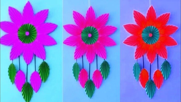 3 Easy and Quick Paper Wall Hanging Ideas. A4 sheet Wall decor. Cardboard  Reuse.Room Decor DIY