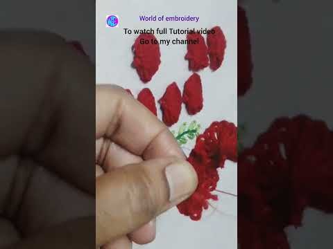 Amazing Woolen Rose  Flower Making Ideas With Pencil | Hand Embroidery Rose Flower Design, #shorts