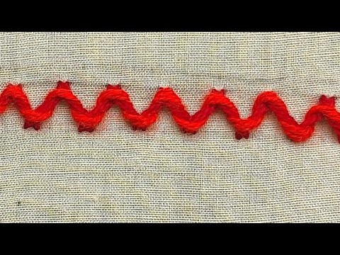 Basic hand embroidery stitch tutorial for beginners.Beautiful hand embroidery border line stitch.