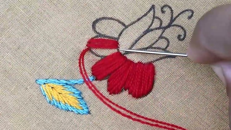 Beautiful but easy flower embroidery tutorial for beginners, new basic hand embroidery for beginners