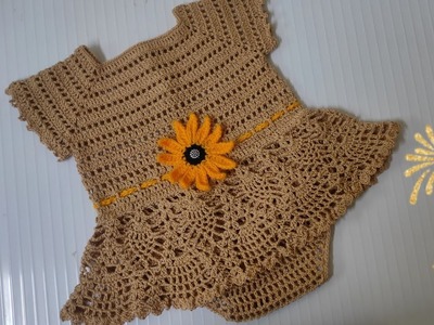 CROCHET beautiful baby dress for summer. 3 mo to 2 year