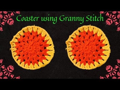 Crochet Coaster using Granny Stitch | Crochet Circle Coaster | Crochet Tutorial | Club Crafteria