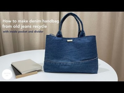 DIY denim handbag form old jeans tutorial | How to make denim handbag  form old jeans recycle