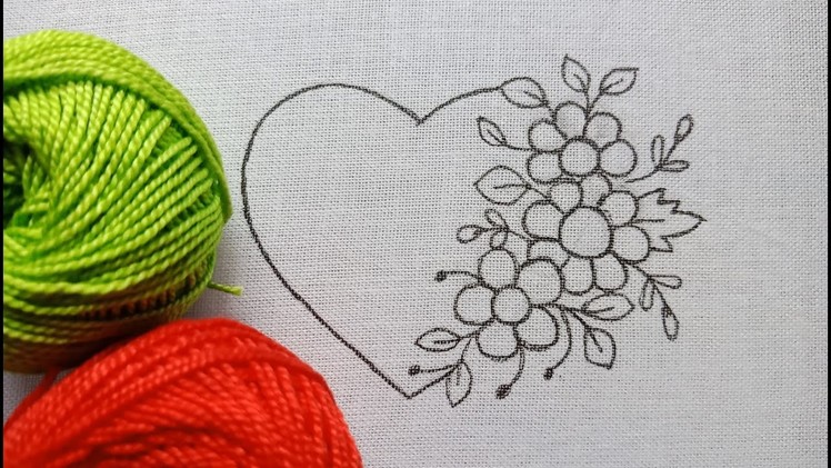 Fancy Florist Heart Designs,Hand Embroidery Designs, Hand Embroidery for Beginners, All over Design