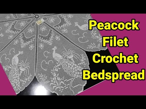 Filet #crochet peacock tablecloth for table part 1