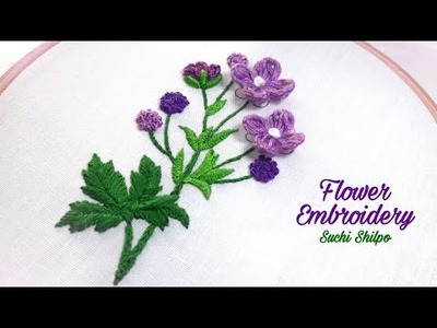 Floral Hand Embroidery  with Popcorn Lazy Daisy Stitch | Easy Ukrainian Embroidery