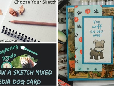 Follow a Sketch Mixed Media Dog Card