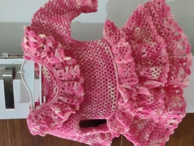 Frock Design.  Woolen Handmade Beautiful Frock Design For Baby Girls. Part 2