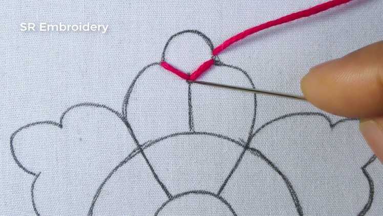 Hand Embroidery Amazing Thread Bonding Colorful Flower Making Easy Needle Work Flower Stitch Tutoria