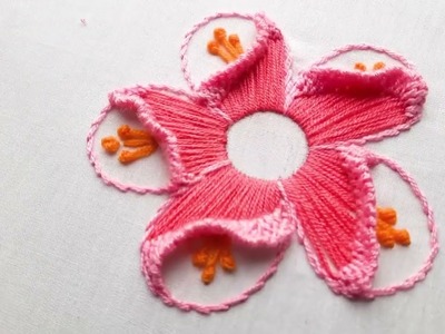 Hand embroidery amazing very beautiful flower design