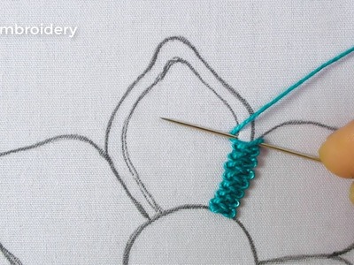 Hand Embroidery Basic Braid Stitch Amazing Flower Design Needle Work Beautiful Hand Embroidery Tutor