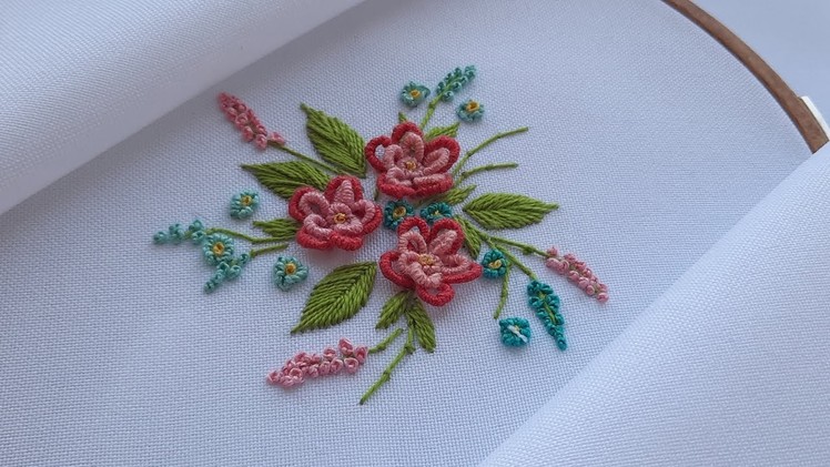 Hand Embroidery  Dimensional Embroidery Flower bullion stitch