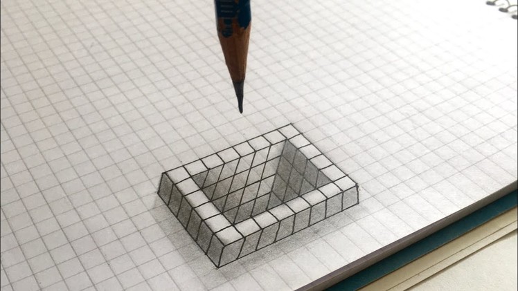 How to draw 3d Hole | easy 3d drawing | Trick Art on graph paper