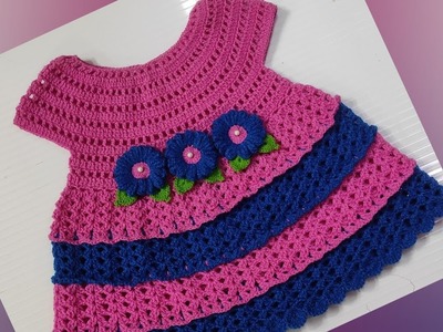 How to make beautiful crochet baby frock very easy