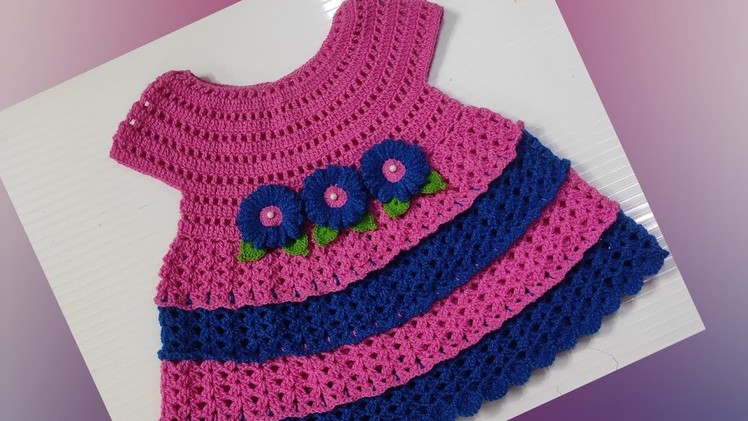 How to make beautiful crochet baby frock very easy