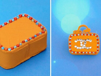 How to make Miniature Orange Handbag | MINIATURE IDEAS FOR DOLLHOUSE | #Shorts