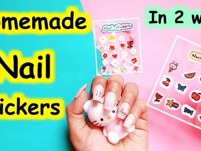 How to make nail art sticker at home | Diy nail stickers | Homemade nail art stickers