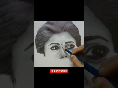 Nayanthara Drawing | How to Draw Eyes Tutorial | Drawing Videos | Drawing Nayanthara #shorts  3d Art