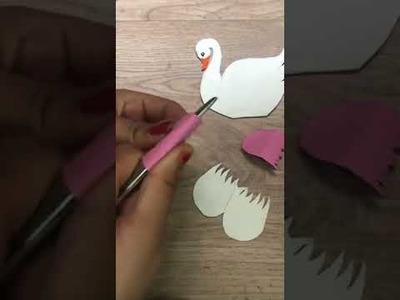 Paper craft swan art video #shorts #youtubeshorts #viral #art #trending #youtubeshort