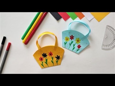 Paper Handbag, Easy Origami, Things from paper, Paper craft, Paper craft ideas, How to do origami