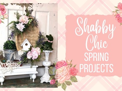 Shabby Chic Projects for Spring • Posey Pockets • Coffee Filter Flowers • Upcycled Basket Wreath