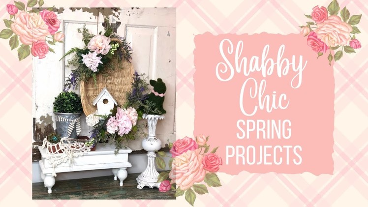 Shabby Chic Projects for Spring • Posey Pockets • Coffee Filter Flowers • Upcycled Basket Wreath