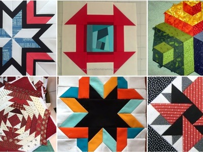 ????Simple and unique different types of block pattern patchwork quilt by pop up fashion ????