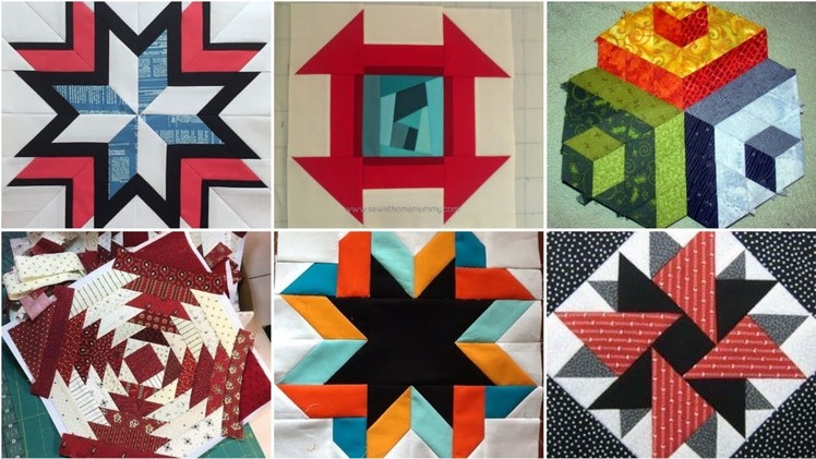 ????Simple and unique different types of block pattern patchwork quilt by pop up fashion ????