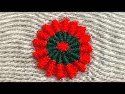 Spider stitch tutorial.Spider flower stitch.Hand embroidery stitch for beginners.Beautiful flower.